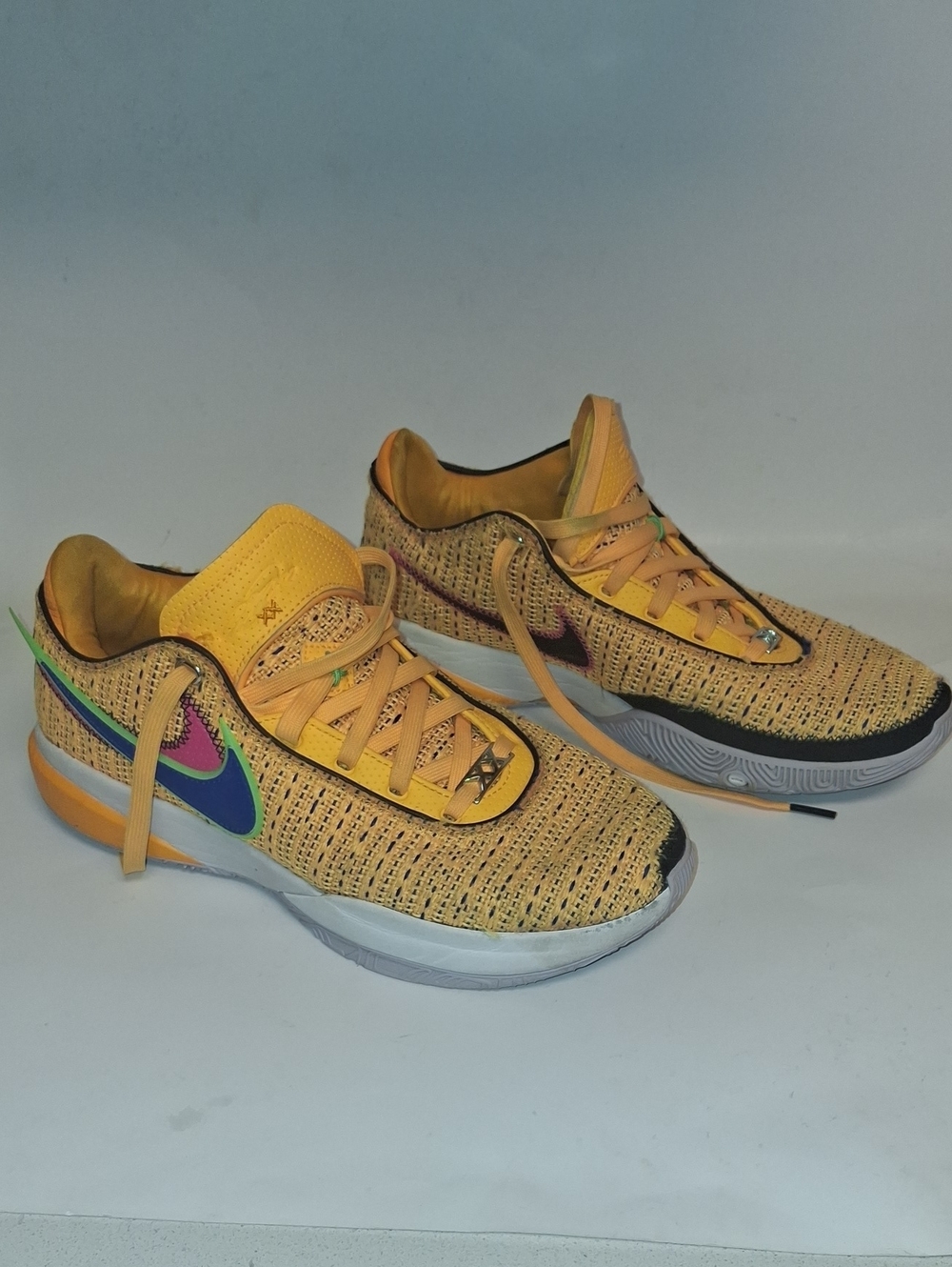 Nike Lebrons 20XX Athletic Sneakers with Multicolor Swoosh Accent
